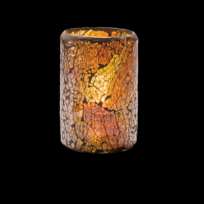 Gold Crackle Glass Cylinder Lamp